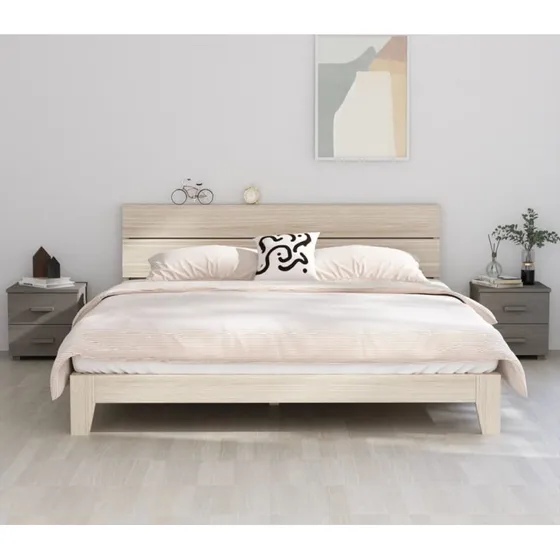 HAMAR sengeskabe 2 stk. 40x35x44,5 cm lysegrå