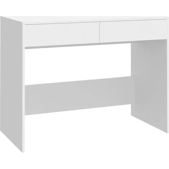 Hvidt skrivebord 101x50x76,5 cm med 2 skuffer