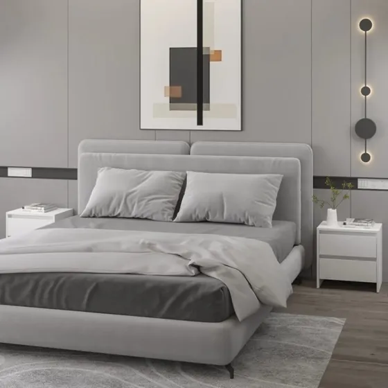 Sengeborde 2 stk. 45x34,5x44,5 cm – hvidt konstrueret træ