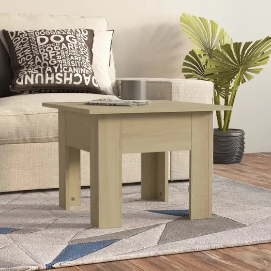 Sofabord 55x55x42 cm – Sonoma-eg konstrueret træ