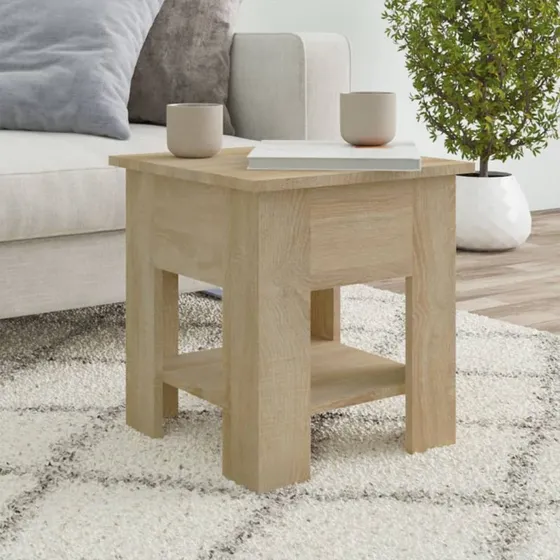 Sofabord 40x40x42 cm – Sonoma-eg, konstrueret træ