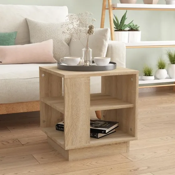 Sofabord 40x40x43 cm Sonoma-eg – 2 hylder
