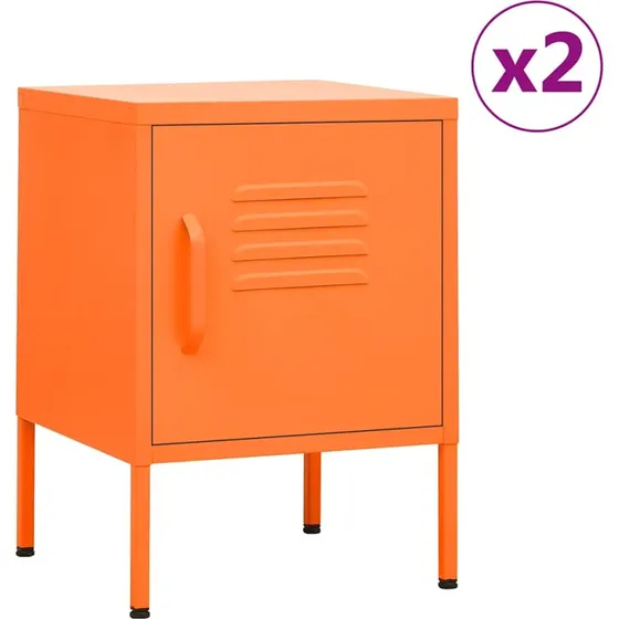 Natborde 2 stk. 35x35x51 cm - Stål/Orange