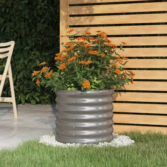 Galvaniseret plantekasse 40x40x36 cm - grå