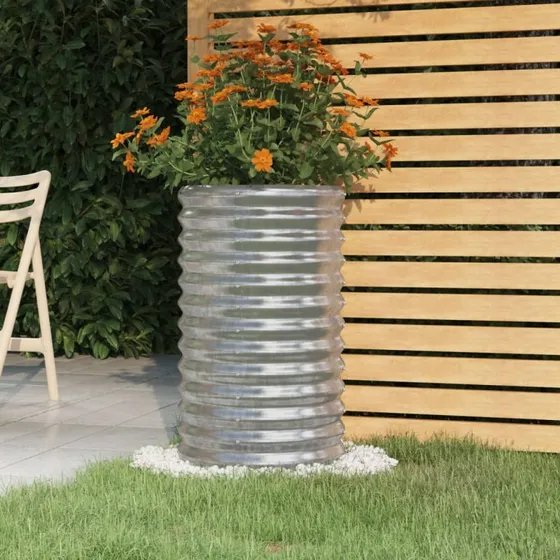 Plantekrukke 40x40x68 cm galvaniseret stål - sølv