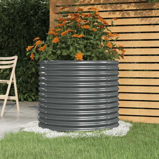 Plantekasse 80x80x68 cm galvaniseret stål – antracit