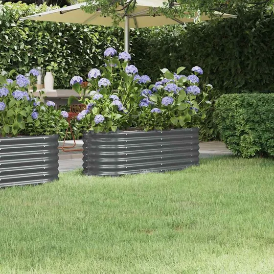 Plantekasse 114x40x36 cm - galvaniseret stål antracit