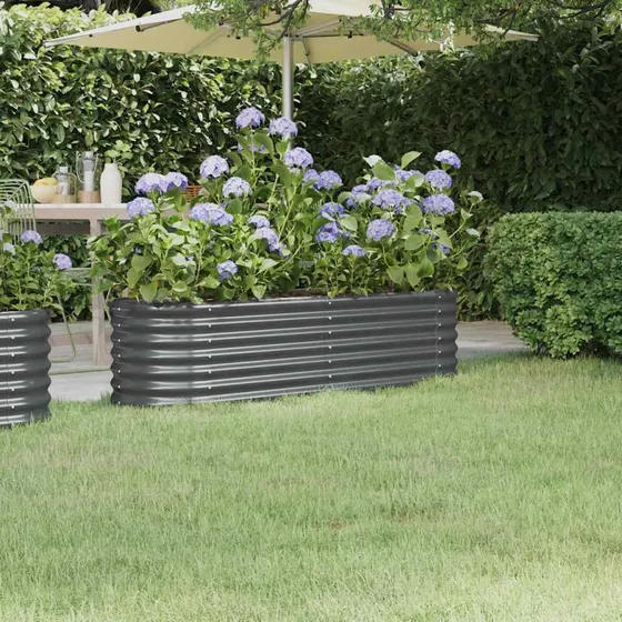 Plantekasse 152x40x36 cm galvaniseret stål - antracit