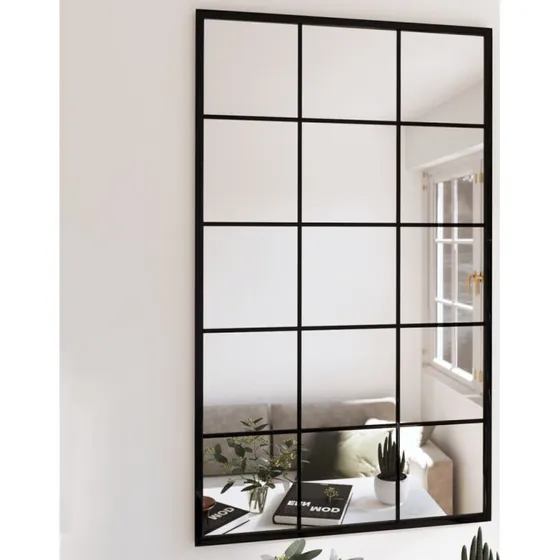 Vgspejl 100x60 cm i sort metal