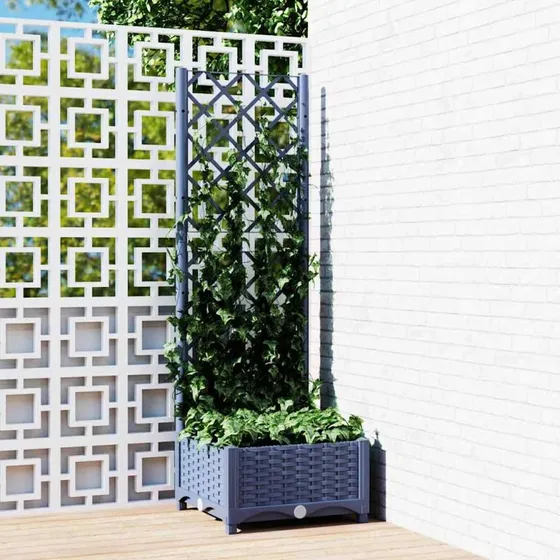 Havekrukke med espalier blågrå 40×40×121,5 cm (PP)