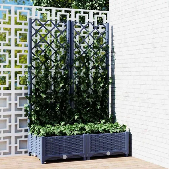 Haveplantekasse med espalier 80x40x121,5 cm – blågrå