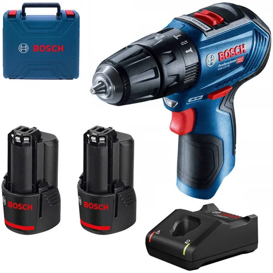 Bosch GSB 12V-30 Akku bore-/skruemaskine, 12V 30 Nm, børsteløs, 2x2Ah