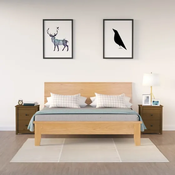 Sengeborde i massivt fyrretræ 2 stk. 50x35x61,5 cm