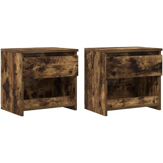 Sengeborde 2 stk. 40x30x39 cm - Røget egetræ