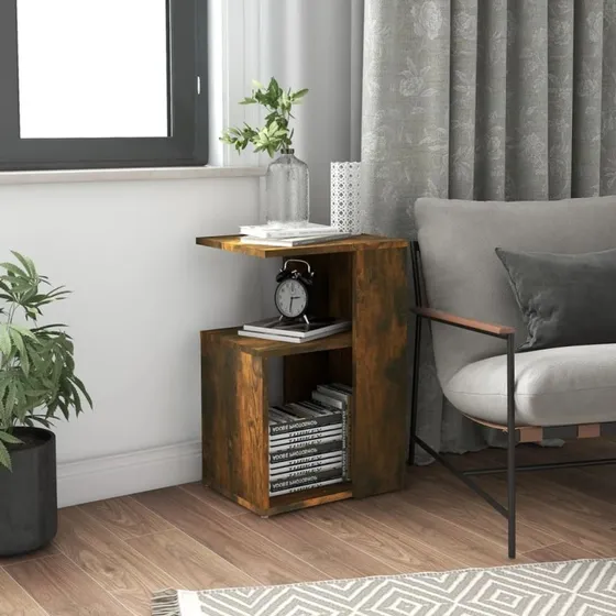 Sidebord 36x30x56 cm i røget egetræ - konstrueret træ
