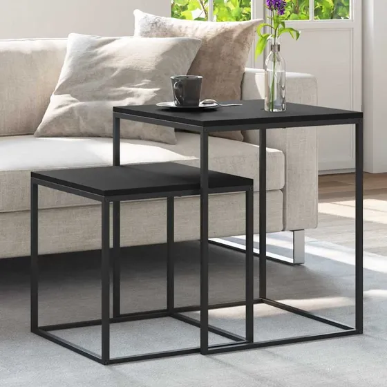 Sofaborde 2 stk. i konstrueret træ og metal