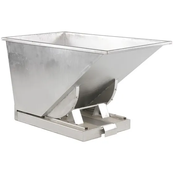 Tip-container 1100 L åben – rustfrit stål