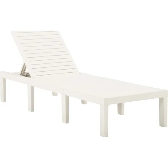 Liggestol i plastik hvid – justerbar 5 positioner (195x65x32)