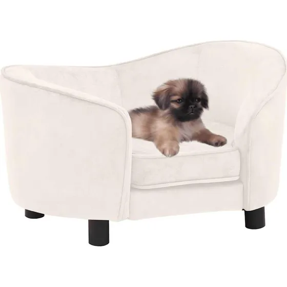Hundesofa i plys 69x49x40 cm – creme