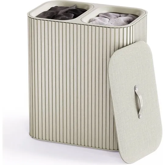 Joseph Joseph Tota Duo Luxe 90 L vasketøjskurv - Ecru