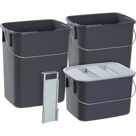 G. FUNDER affaldssortering 2x12L + 1x7L, grå