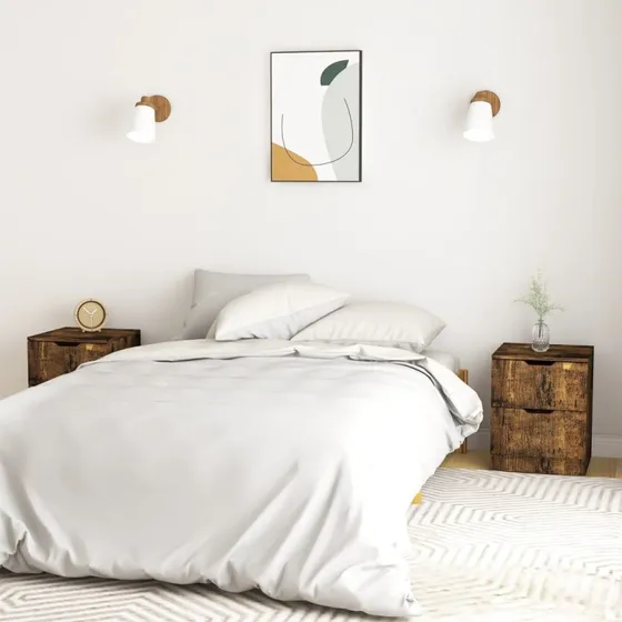 Sengeborde 2 stk. 40x40x50 cm – Røget egetræ