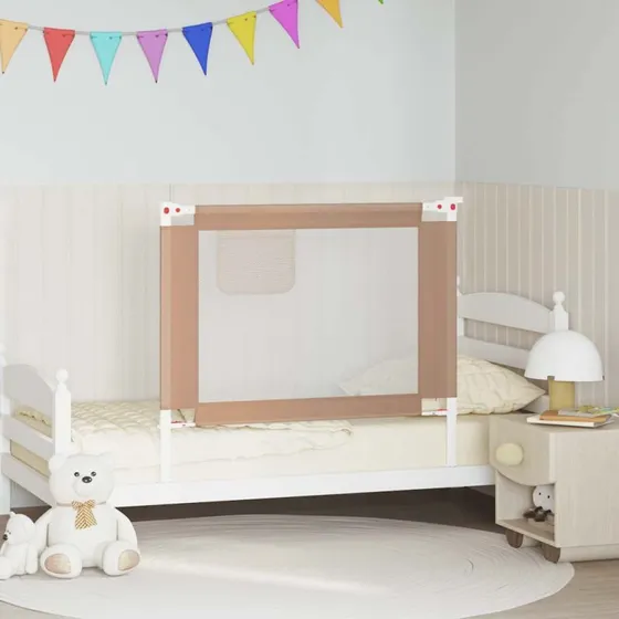 Sengehest 100x25 cm stof gråbrun – justerbar & vaskbar