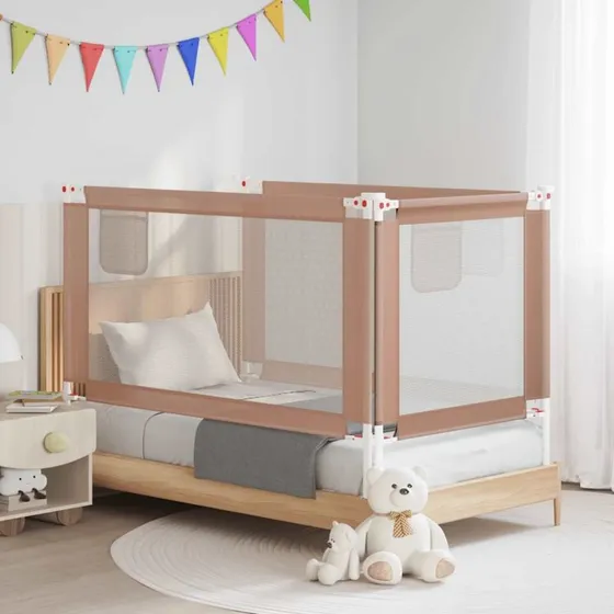 Sengehest 140x25 cm i vaskbart stof  grbrun