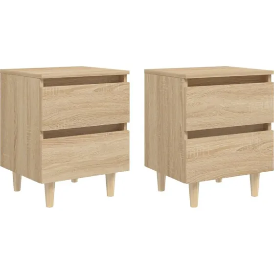 Sengeskab i massivt fyrretræ 2 stk. Sonoma-eg 40x35x50 cm