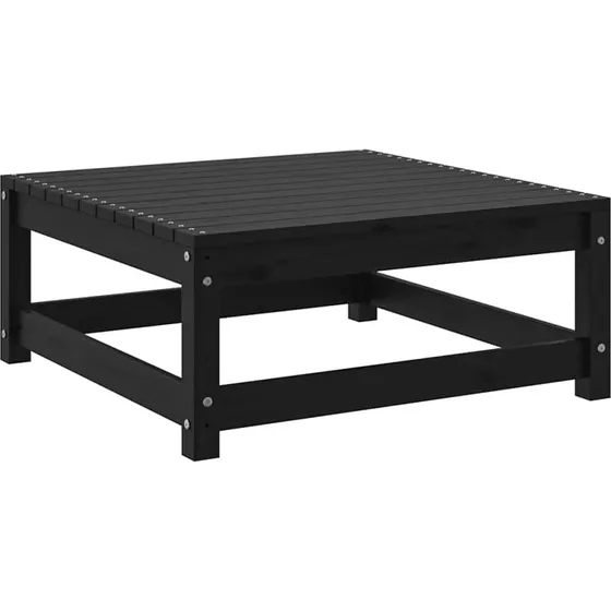 Haveskammel i massivt fyrretræ 70x70x30 cm - Sort