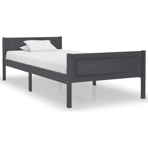 Sengestel 100x200 cm i massivt fyrretræ – grå