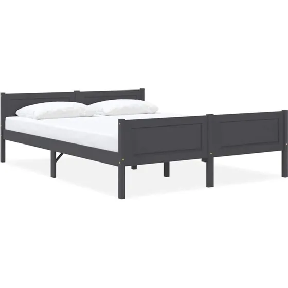 Sengestel i massivt fyrretræ 160x200 cm – grå