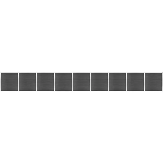 WPC hegnspanelsæt 1564×186 cm sort