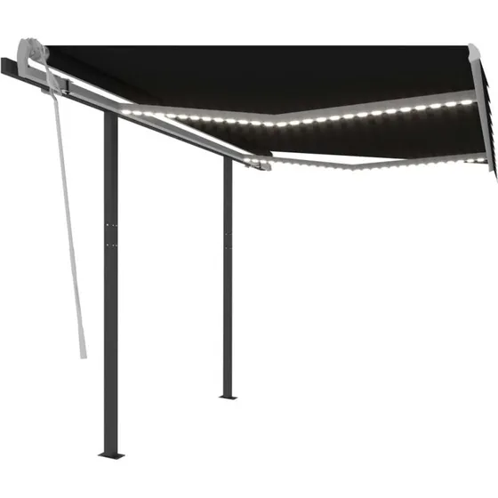 Markise 3,5x2,5 m med LED, manuel - antracit
