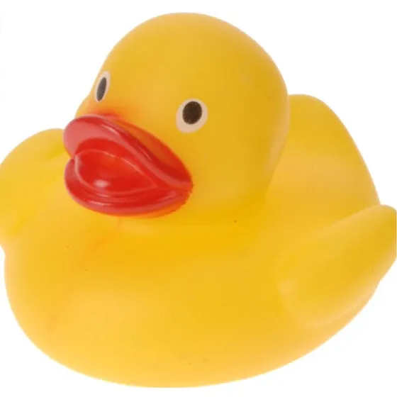 Badeænder, sæt 9 stk. – gul 55 mm (uden hul)