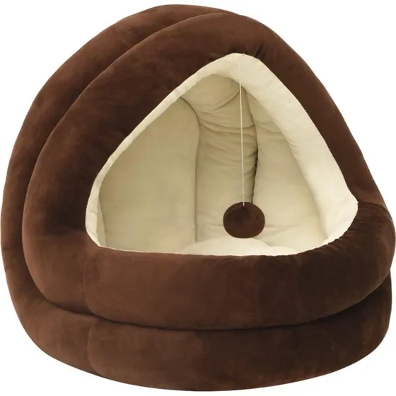 Katteseng 505045 cm  brun/creme, polstret og skridsikker