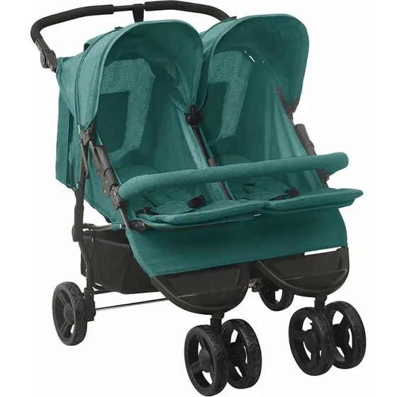 Tvillingeklapvogn i stl  grn