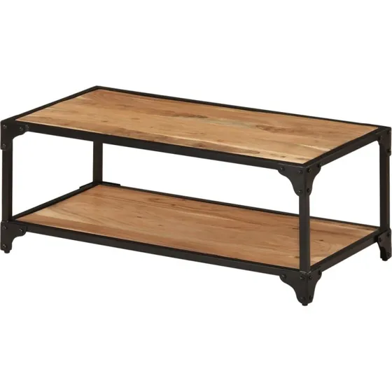 Sofabord i massivt akacietræ 90x45x35 cm (vintage)