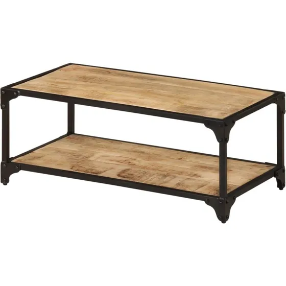 Sofabord i massivt mangotræ 90x45x35 cm – vintage