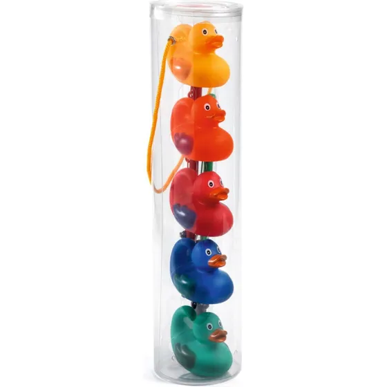 Djeco Badeænder 5 stk (8 cm) med 2 fiskestænger