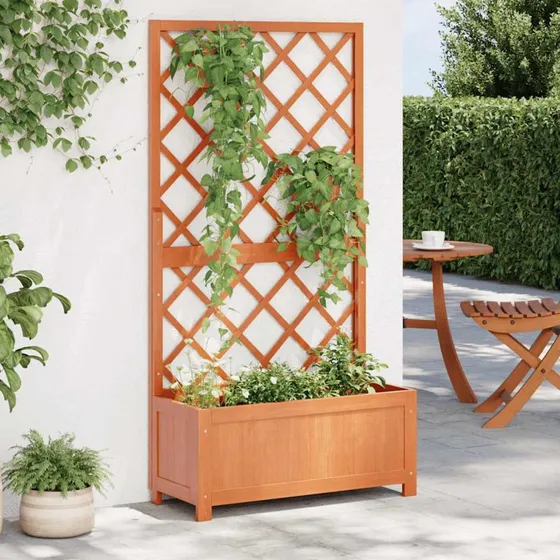 Plantekasse med espalier 70x30x135 cm i massivt fyrretræ