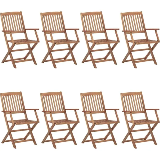 Foldbare havestole i akacietræ, 8 stk.