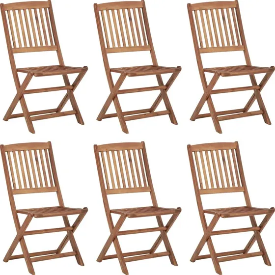 Foldbare havestole 6 stk. i massivt akacietræ