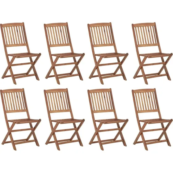 Foldbare havestole 8 stk. i massivt akacietræ