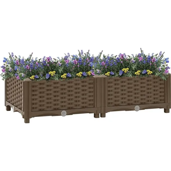 Højbed 80x40x23 cm i polypropylen – Brun