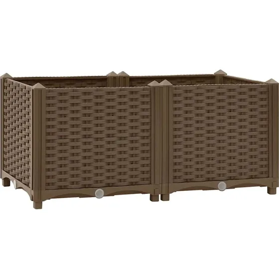 Højbed 80x40x38 cm i polypropylen - brun