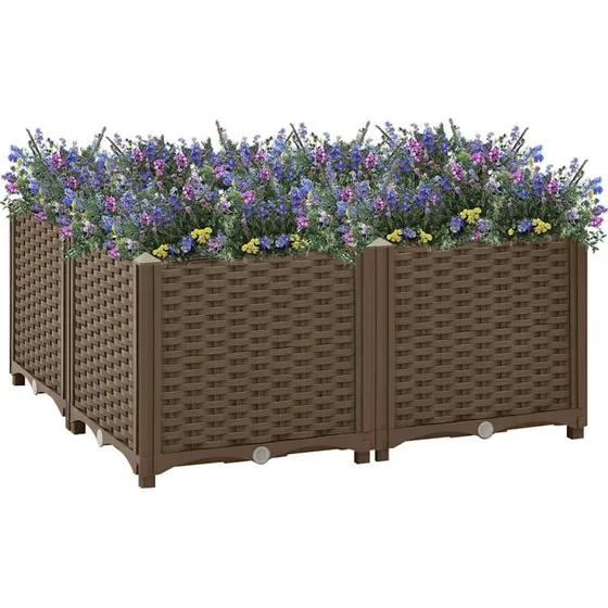 Højbed 80x80x38 cm i polypropylen - Brun