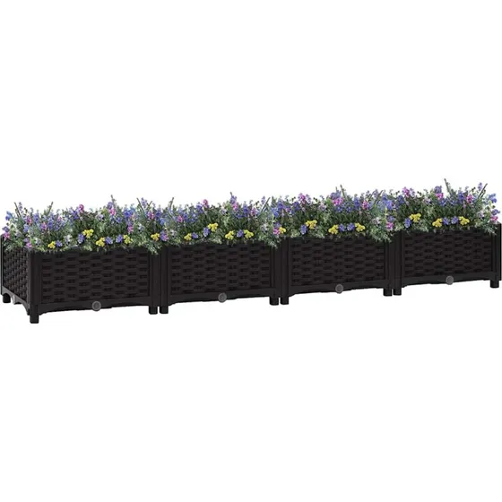 Højbed i polypropylen 160x40x23 cm – Sort