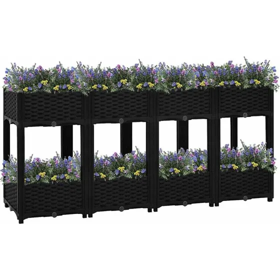 Højbed 160x40x71 cm i polypropylen – robust plantekasse