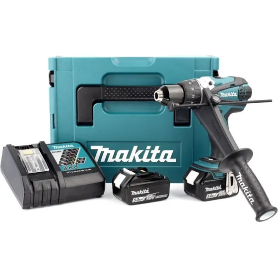 Makita DHP458RTJ 18V borehammer med 2x5.0Ah batterier